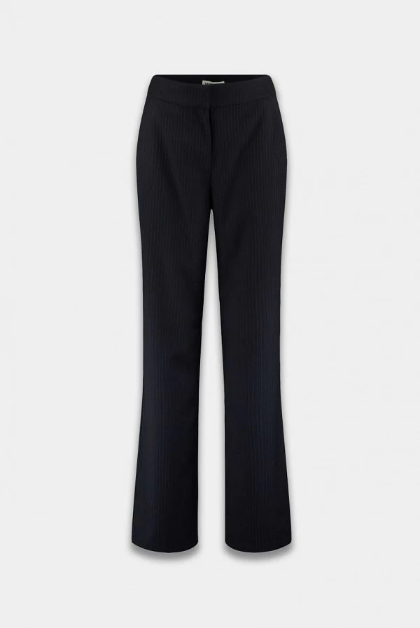 Pantalón FREDERIQUE recto en raya diplomática negro y azul vintage – harper and yve