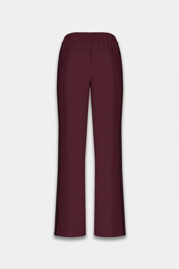 Pantalón Hana recto de tiro alto en tono chocolate oscuro –harper and yve