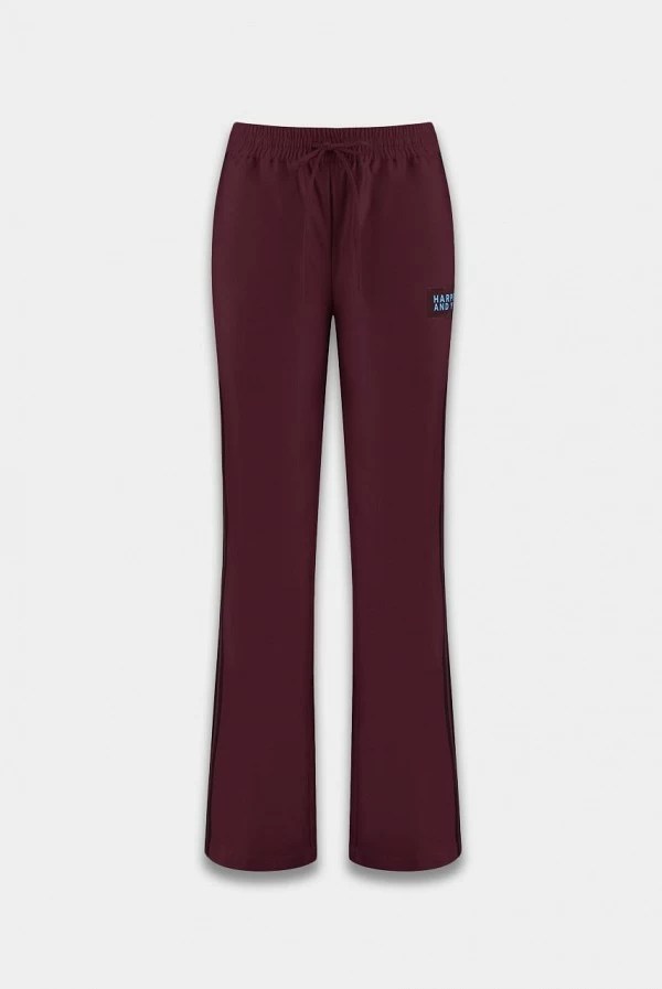 Pantalón Hana recto de tiro alto en tono chocolate oscuro –harper and yve