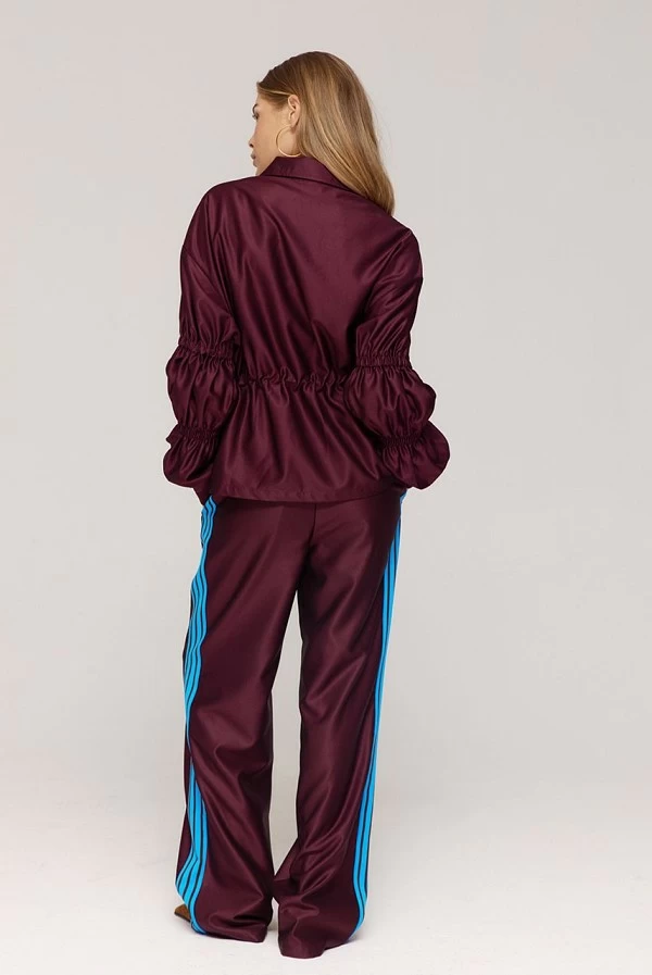 Pantalón Hana recto de tiro alto en tono chocolate oscuro –harper and yve