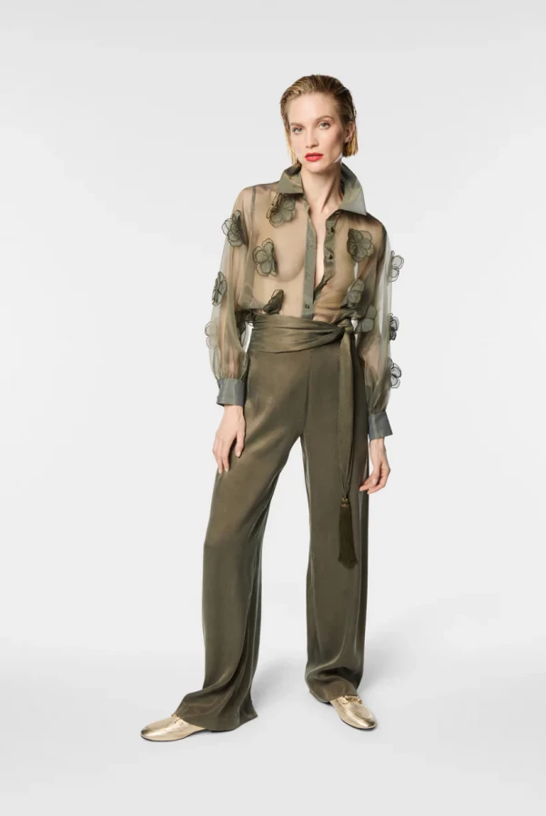 Pantalón largo Nenette efecto seda en Tencel