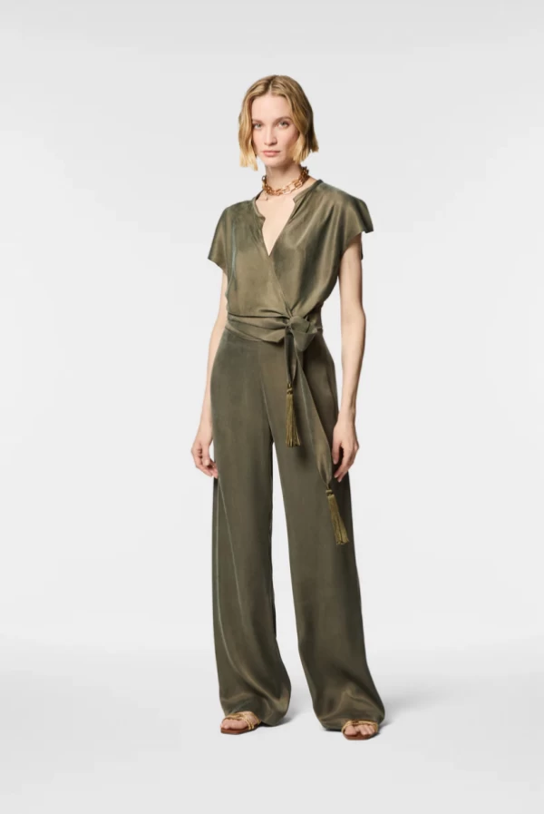 Pantalón largo Nenette efecto seda en Tencel
