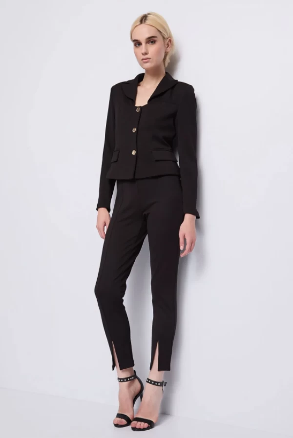 pantalon negro pitillo abertura denny rose