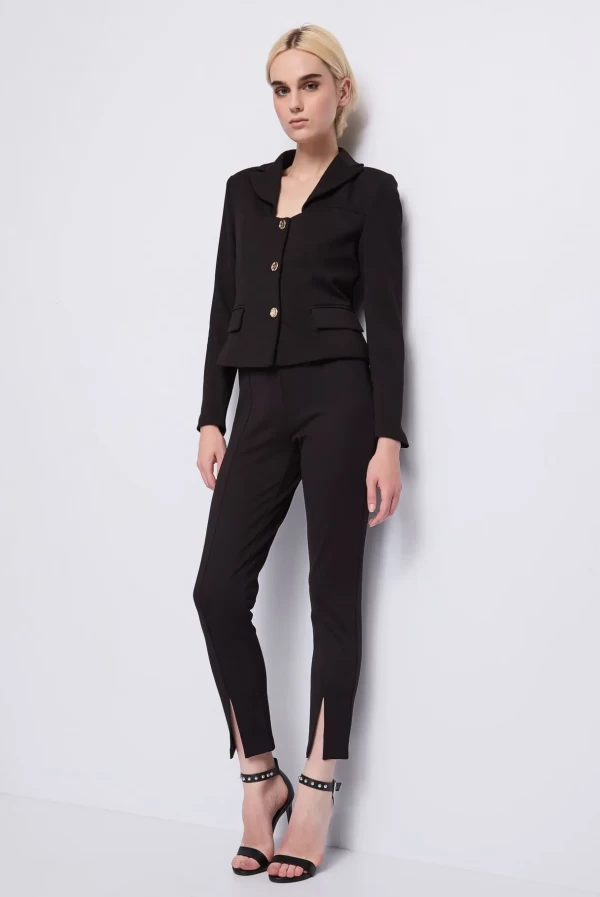 pantalon negro pitillo abertura denny rose