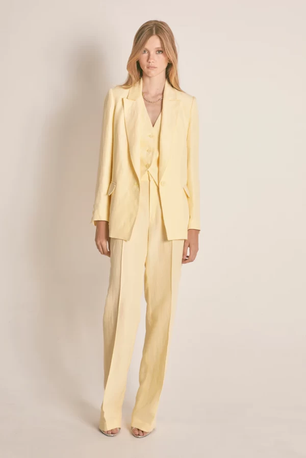 Pantalón Recto Amarillo Vainilla de Masavi