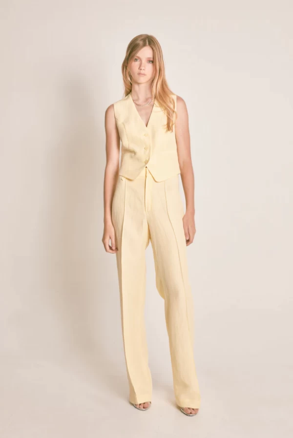 Pantalón Recto Amarillo Vainilla de Masavi