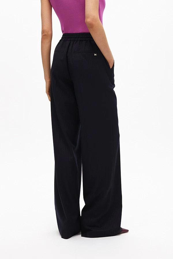 Pantalón Recto de Raya Diplomática con Cintura Elástica lola casademunt