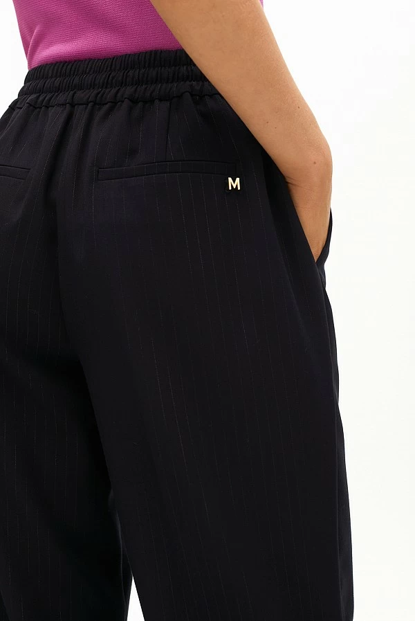 Pantalón Recto de Raya Diplomática con Cintura Elástica lola casademunt