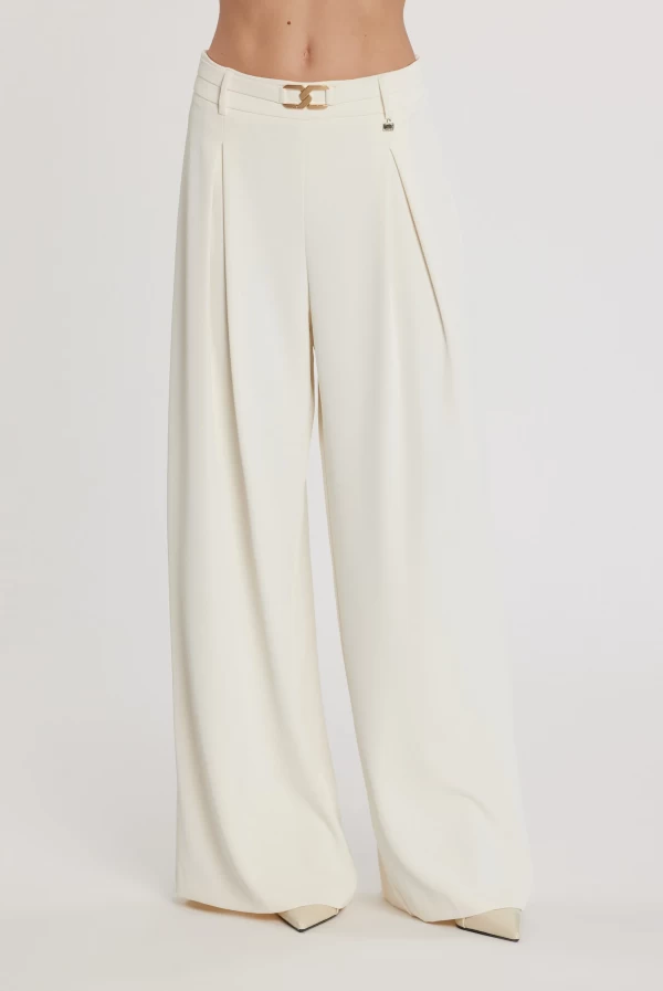 Pantalón ROJER Palazzo Talle Alto con Pliegues Pantalón ROJER Palazzo Talle Alto con Pliegues