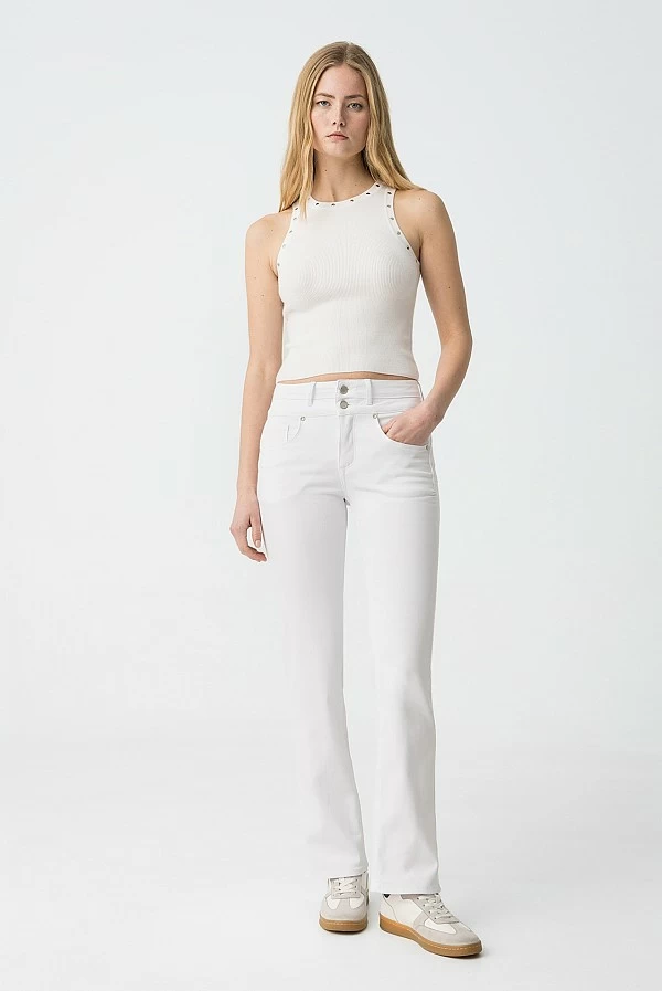 Pantalón tejano blanco Tiffosi Doble Push Up