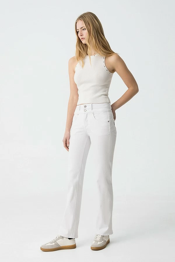 Pantalón tejano blanco Tiffosi Doble Push Up