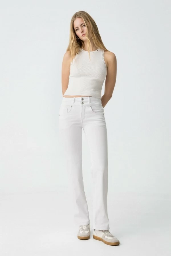 Pantalón tejano blanco Tiffosi Doble Push Up