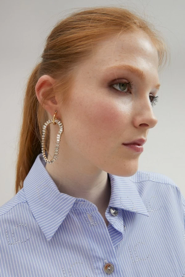 Pendientes Aro Ovalado con Strass Lola Casademunt