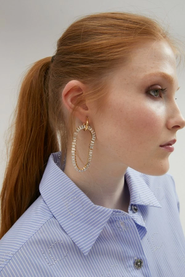 Pendientes Aro Ovalado con Strass Lola Casademunt