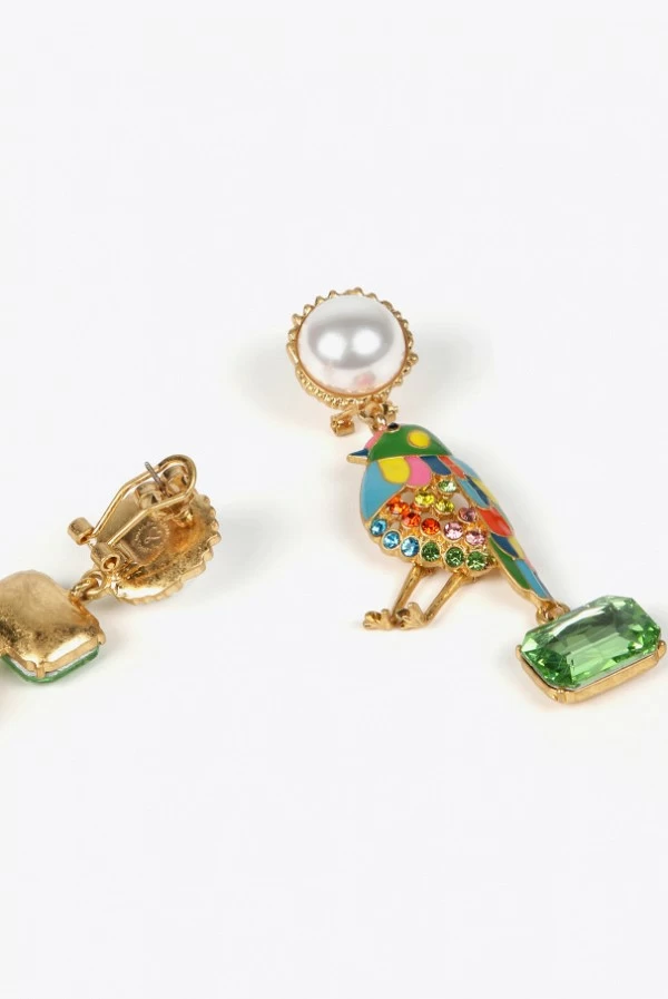 Pendientes Asimétricos Ave Tropical Lola Casademunt
