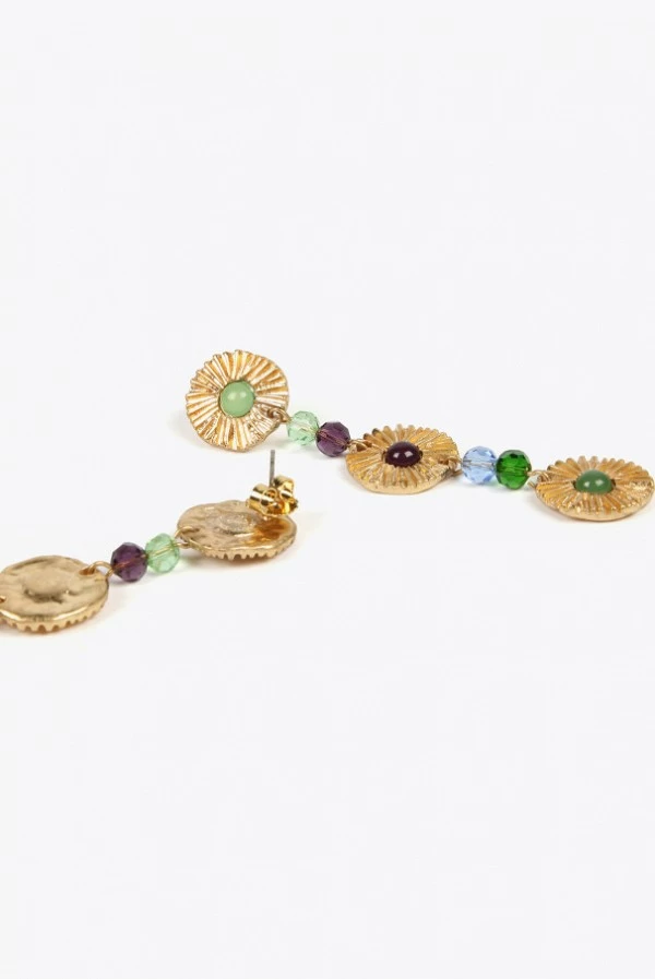 Pendientes Colgantes con Miniflores y Abalorios Lola Casademunt
