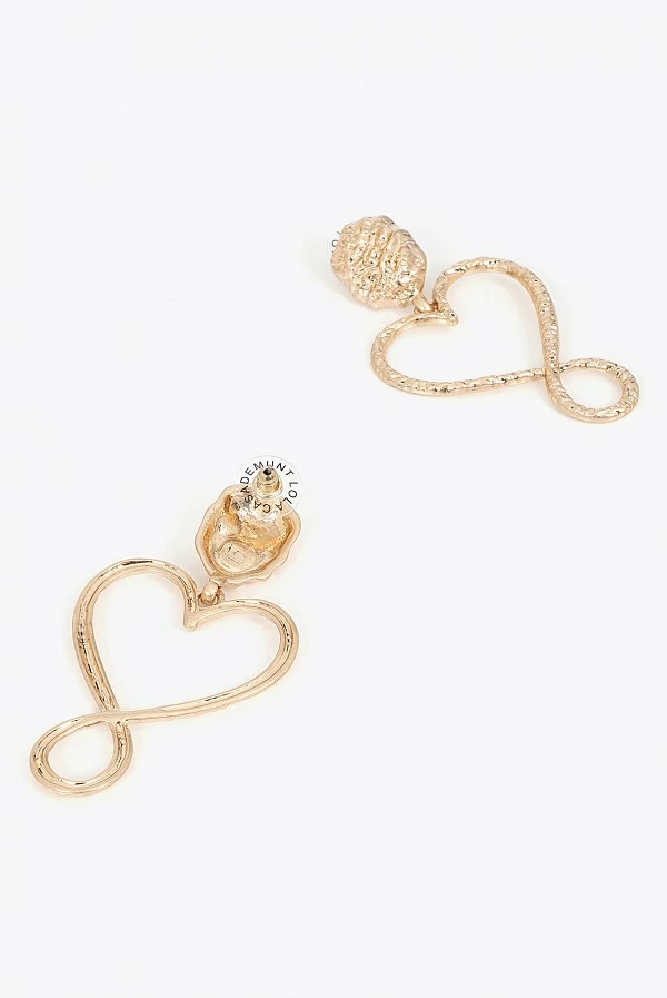 Pendientes Corazón Infinito Textura Martillada Lola Casademunt