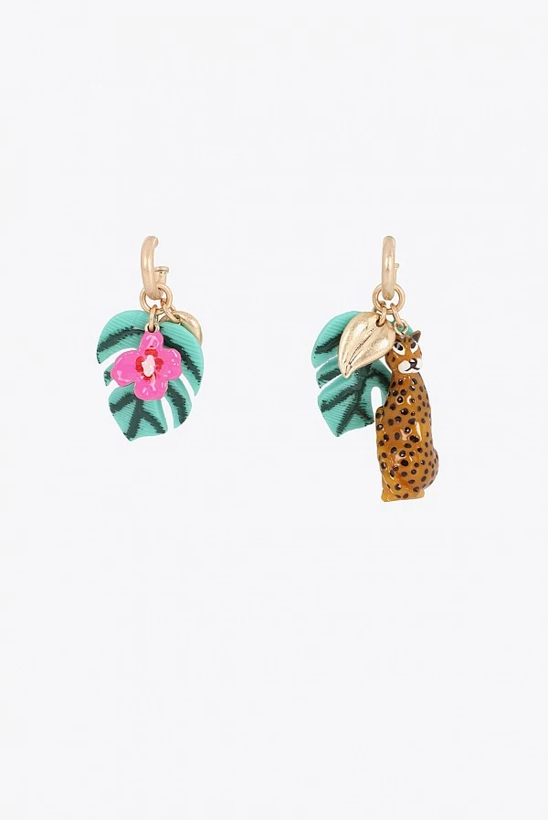 Pendientes de Aro con Charms Tropicales Lola Casademunt