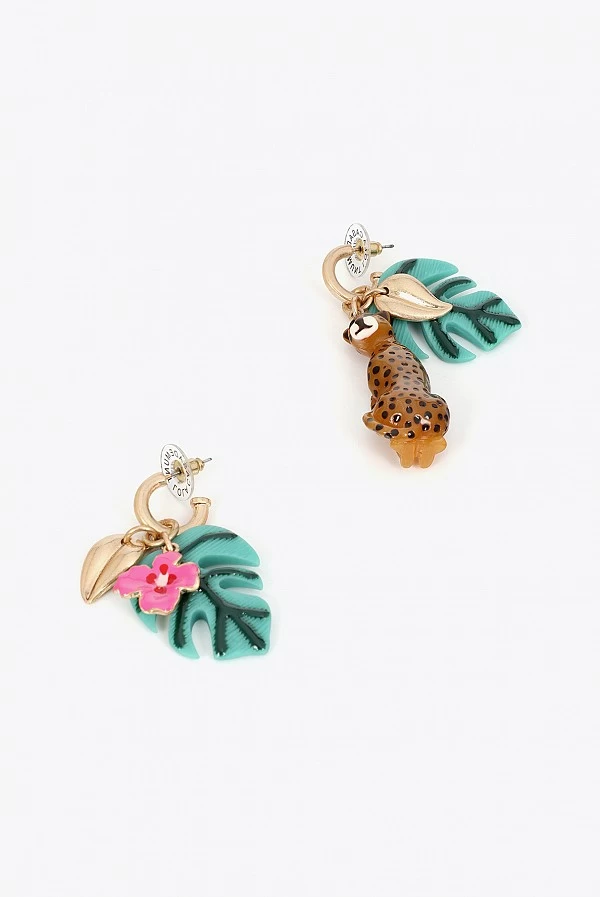 Pendientes de Aro con Charms Tropicales Lola Casademunt