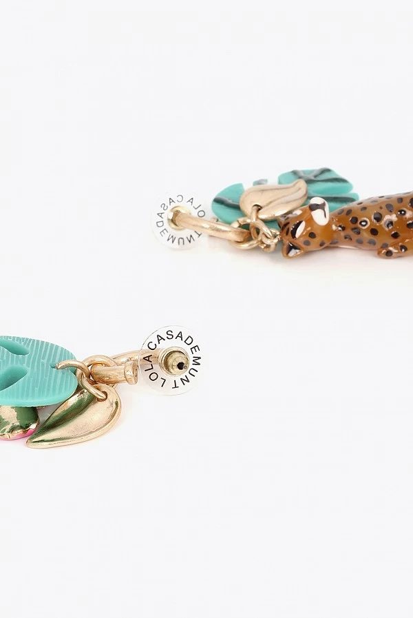 Pendientes de Aro con Charms Tropicales Lola Casademunt