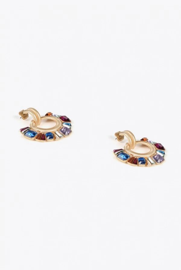 Pendientes Metálicos con Joyas Multicolor Lola Casademunt