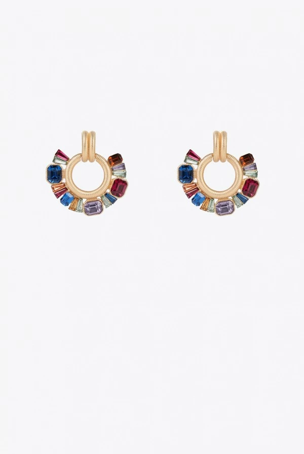 Pendientes Metálicos con Joyas Multicolor Lola Casademunt