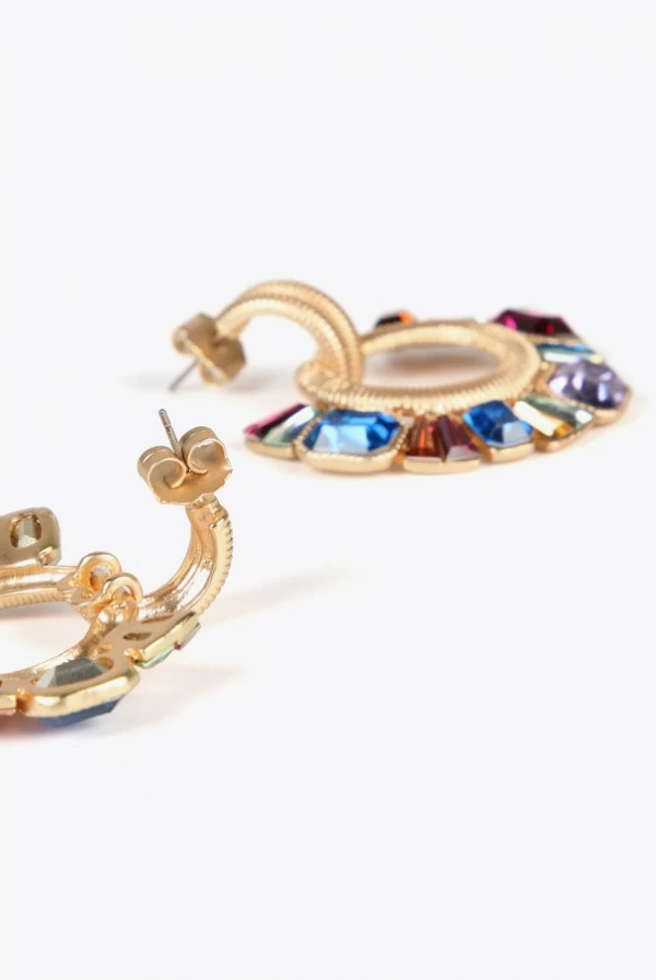 Pendientes Metálicos con Joyas Multicolor Lola Casademunt