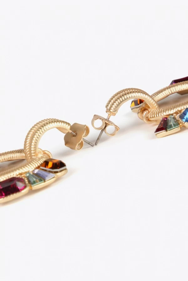 Pendientes Metálicos con Joyas Multicolor Lola Casademunt