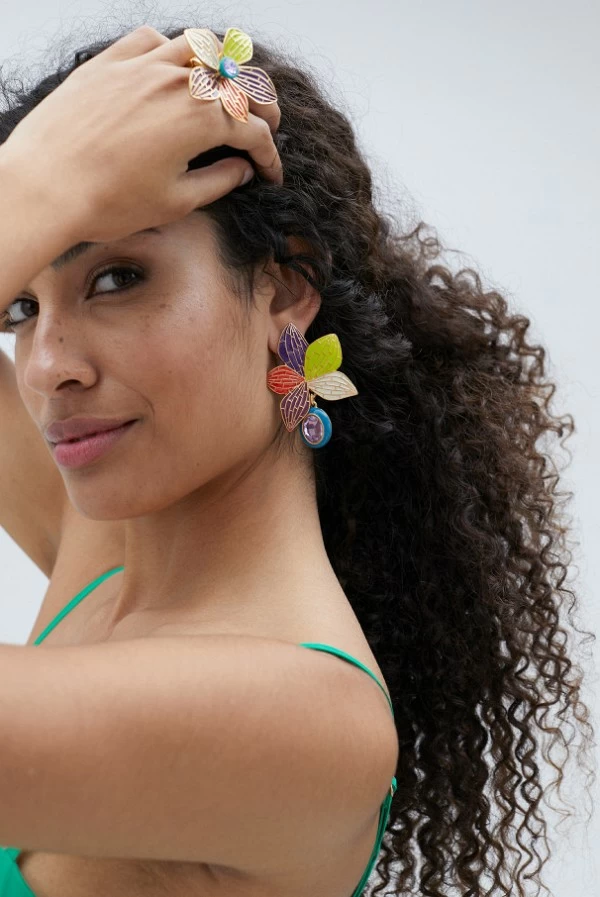Pendientes Orquídea Multicolor Lola Casademunt