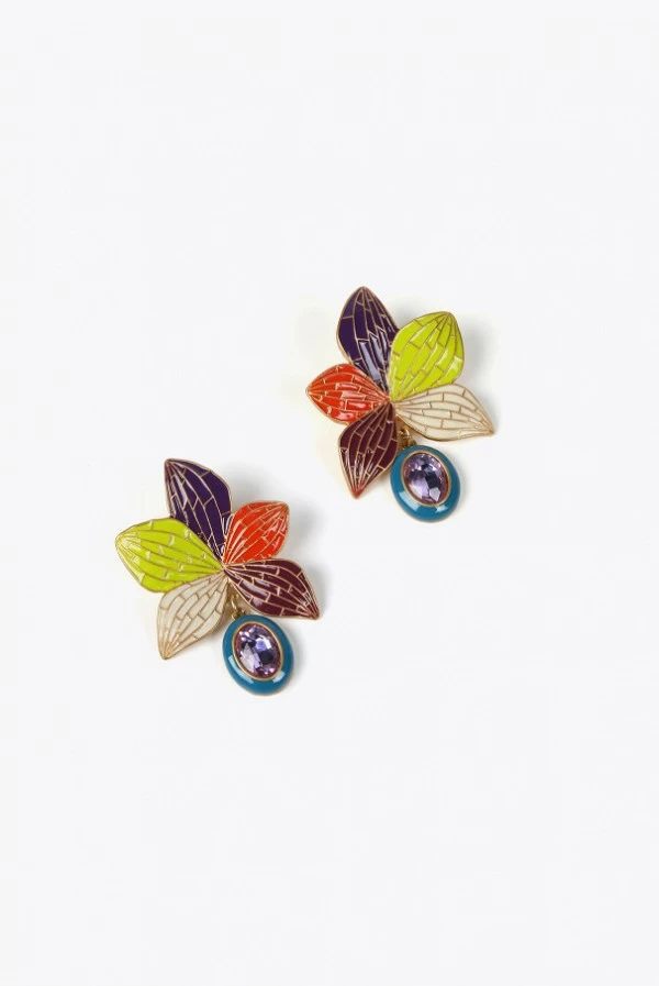 Pendientes Orquídea Multicolor Lola Casademunt
