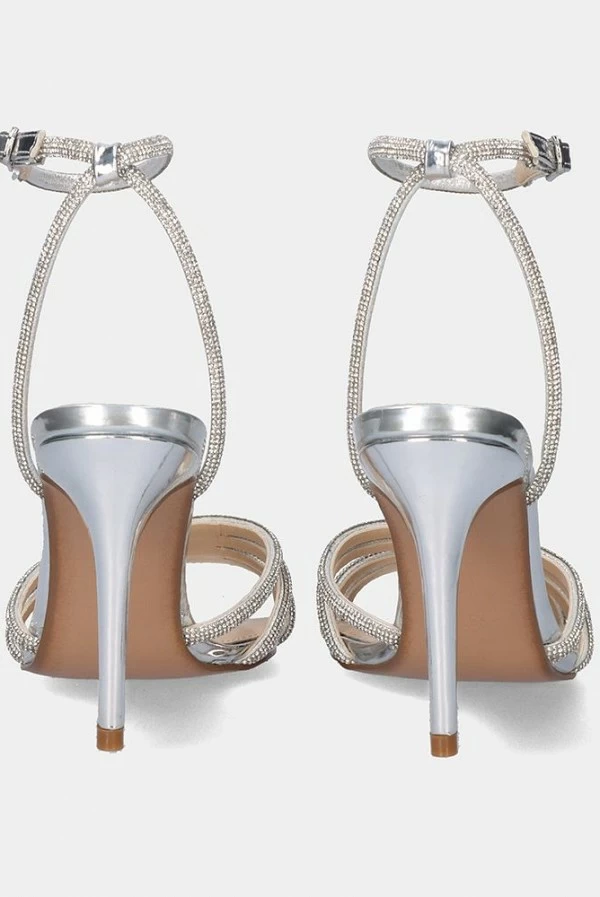 Sandalia de Tacón con Strass Plata Kristi-303 Exé Shoes
