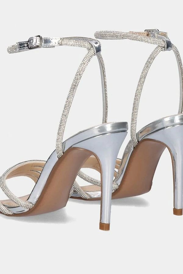 Sandalia de Tacón con Strass Plata Kristi-303 Exé Shoes