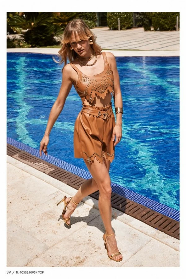 short Corto Camel de Ecopiel Trash & Luxury
