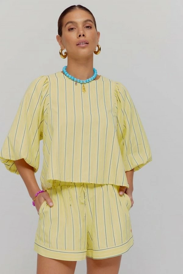 Short YESSIE Amarillo a Rayas – Harper and Yve con Cintura Elástica