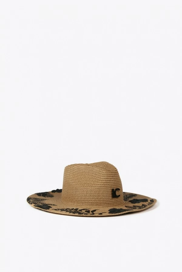 Sombrero Ala Ancha con Flores Bordadas Lola Casademunt