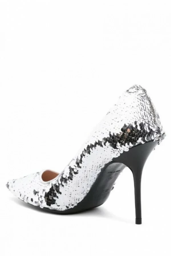 Stilettos love moschino lentejuelas plateado