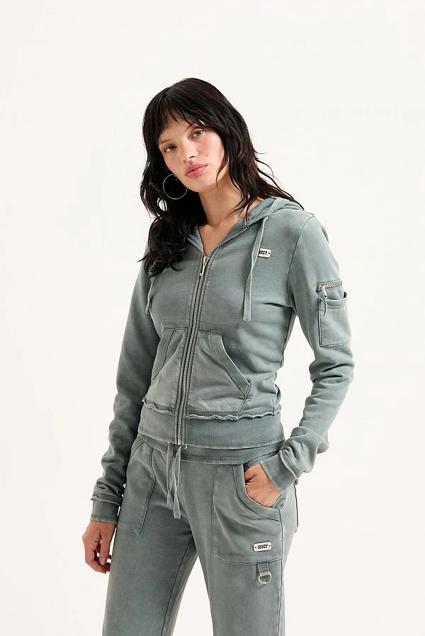 sudadera cremallera gris juicy couture