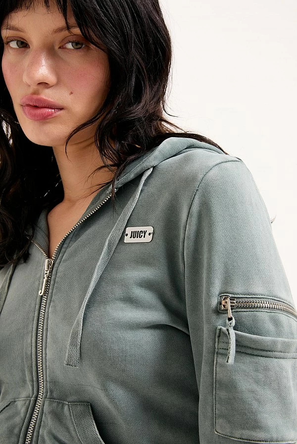 sudadera cremallera gris juicy couture