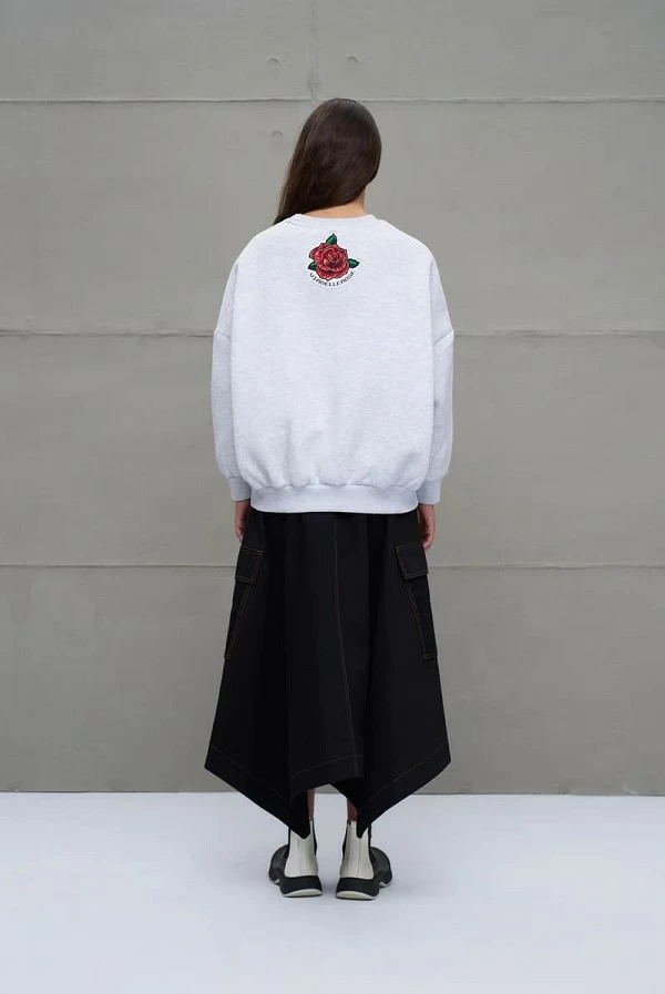 sudadera gris jaspeado oversize vdr