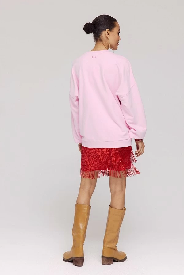 Sudadera Rosa Harper & Yve con Letras Strass Rojo – Rhine Sweater