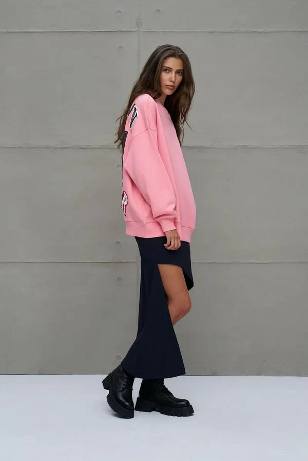 sudadera rosa slogan estampado vdr