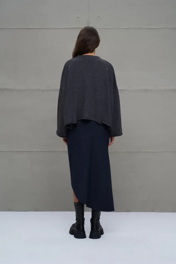 Suéter oversize antracita con letras | VDR Oficial