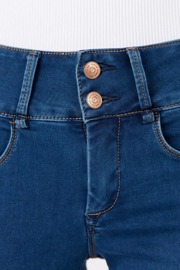 Tejano pitillo azul medio Tiffosi Doble Push Up