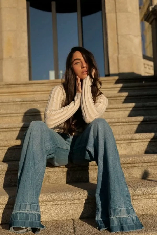 Tejanos Anchos Denim Oversize Azul Claro – Scripta