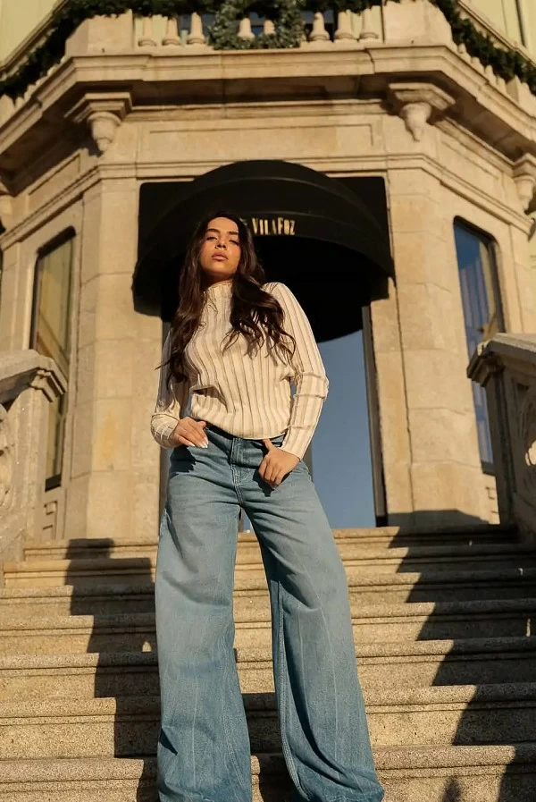 Tejanos Anchos Denim Oversize Azul Claro – Scripta