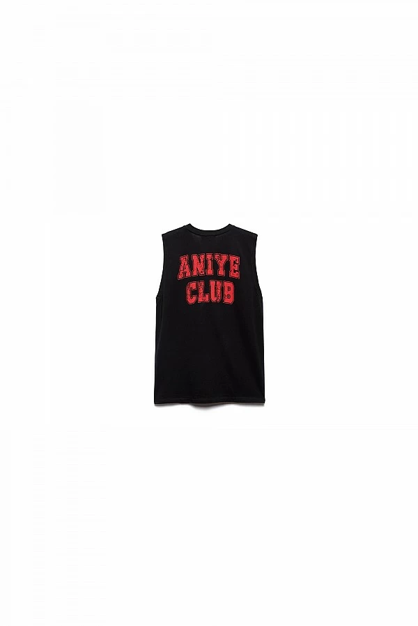 Top Aniye Kiss – Camiseta Negra con Labios de Pedrería | Aniye By