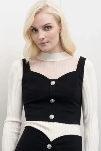 top bustier chaleco negro