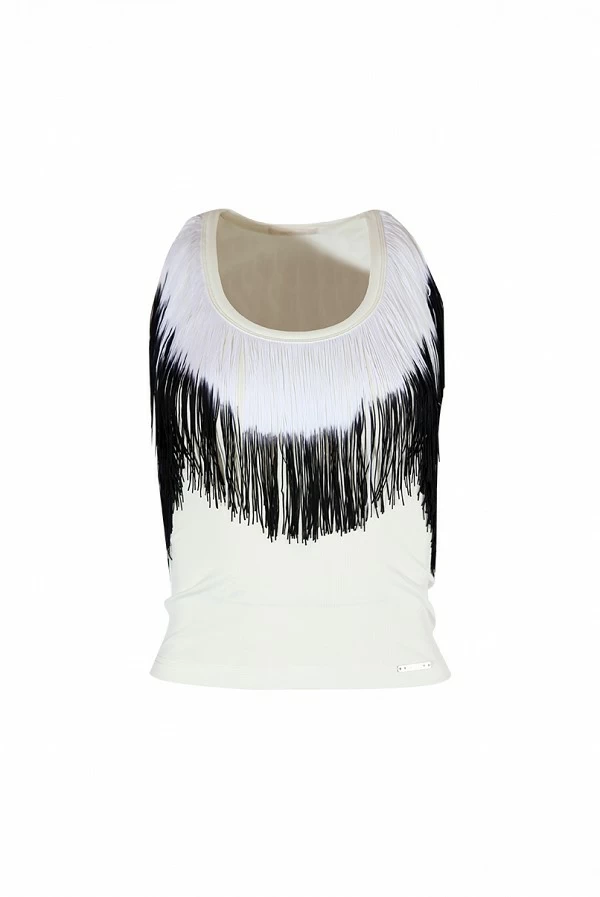 Top Camiseta Mujer Sahoco con Flecos