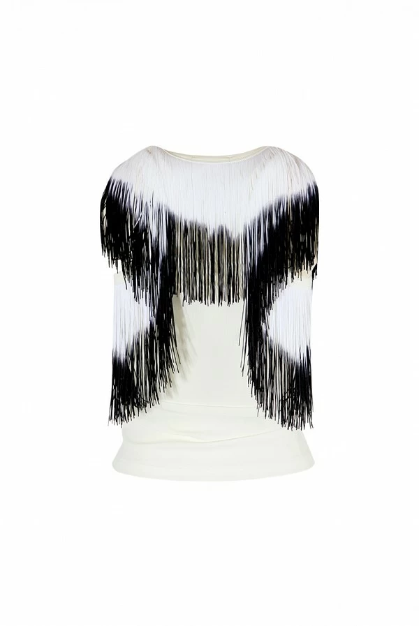 Top Camiseta Mujer Sahoco con Flecos