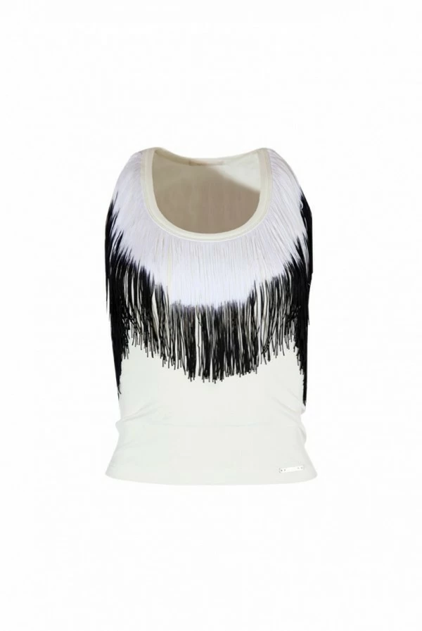 Top Camiseta Mujer Sahoco con Flecos
